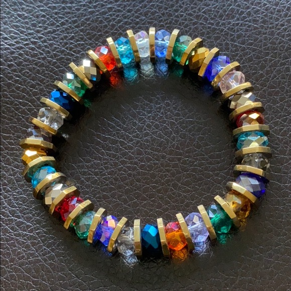 Primary Crystal Bead Stretch Bracelet - Picture 2 of 4